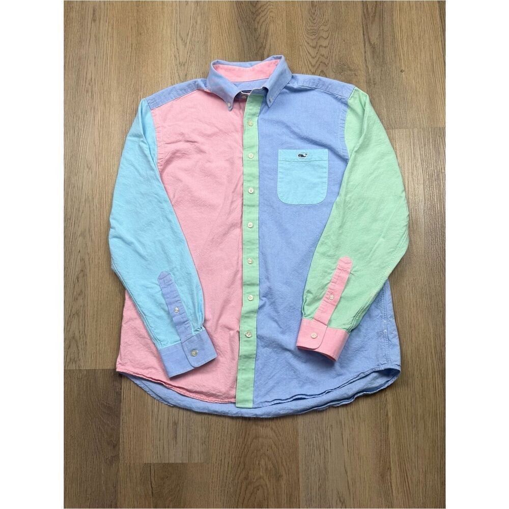 Vineyard Vines Shirt Men's Size L Blue Colorblock Button-Down